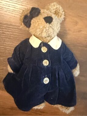 Vtg The Boyds Collection Bear J.B. Bean Series 1985-98 10" Blue Dress & Bow EUC
